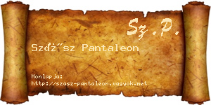 Szász Pantaleon névjegykártya